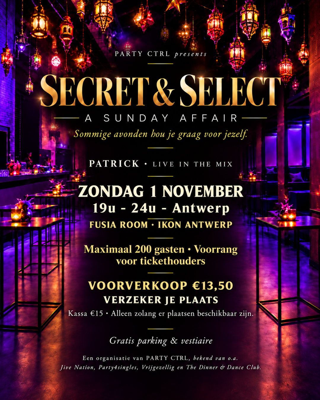 Secret & Select — A Sunday Affair, zondag 1 november, IKON Antwerp