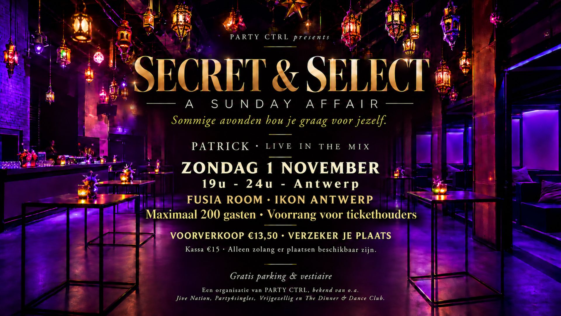 Sfeerbeeld FUSIA Room met lantaarns en sfeerverlichting